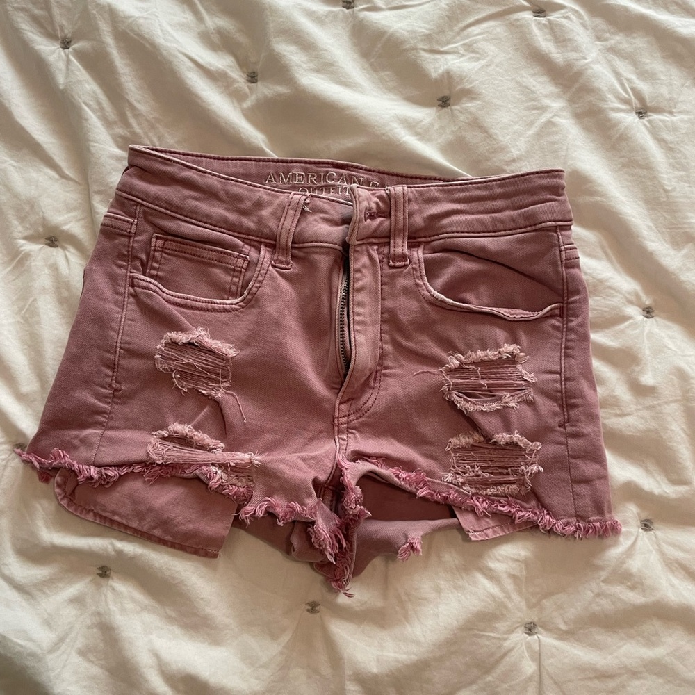 AE Pink Jean Shorts Super Stretch US size 2